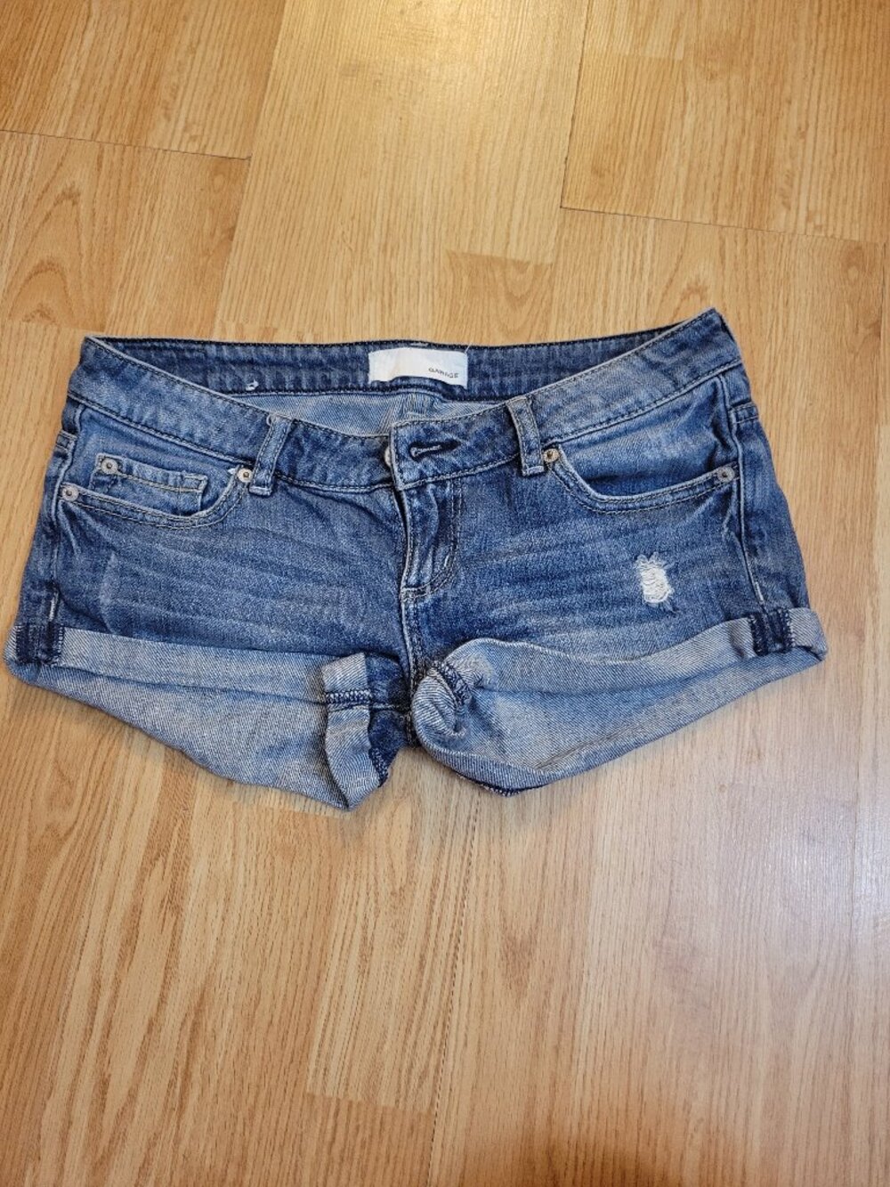 Garage size 0 women's denim shorts. Cuffed.